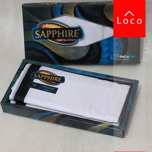 Kain Sarung Wadimor / Mangga / Sapphire Hitam / Putih Polos Warna Tumpal / Non Tumpal