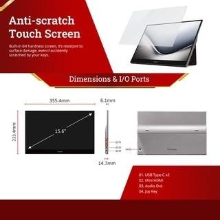 Viewsonic Td1655 - 15.6" Touch Portable Monitor 1080P Usb-C