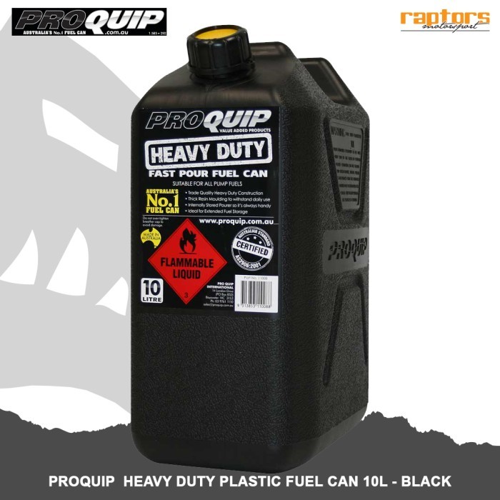 Pro Quip Heavy Duty Plastic Fuel Can 10L (Jerry Can) - Black - 11008