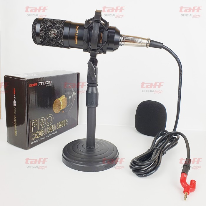 Taffstudio Bm800 Condenser Bm 800 Microphone Stand Mic Meja Podium
