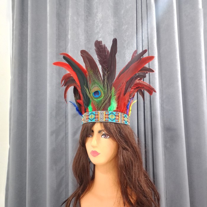 %$%$%$%$] HIASAN KEPALA IMP MERAK + BULU / HIASAN KEPALA - BULU HITAM MERAK / BULU MERAH MERAK /