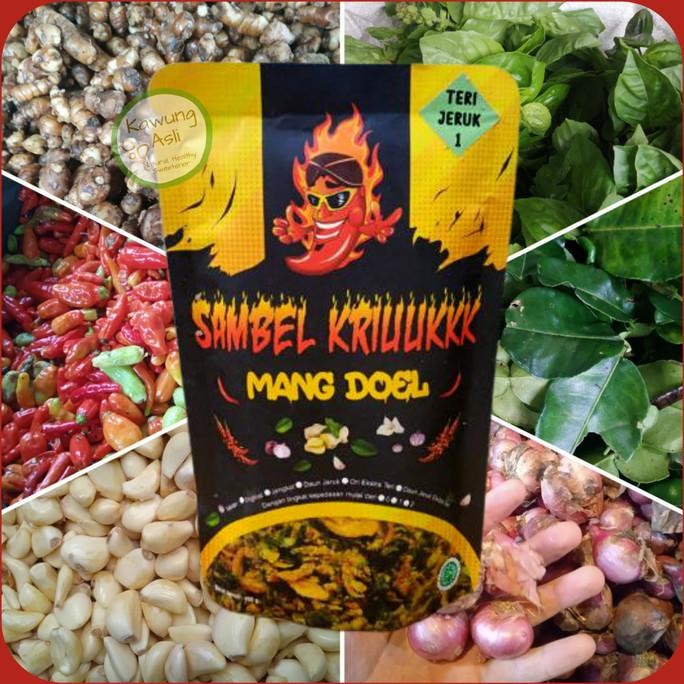 

$$$$] Sambal Sambel Goreng Kriuk Kering Mang Doel Hot Pedas Bawang Teri Jruk