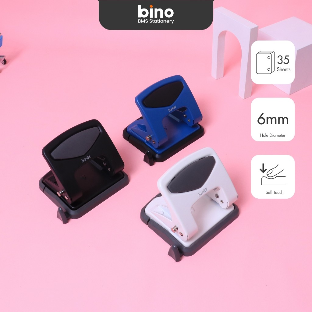

[BMS Surabaya] Bantex Pembolong Kertas 2 Lubang / Punch Muat 25 Lembar Dengan Soft Touch BD6252