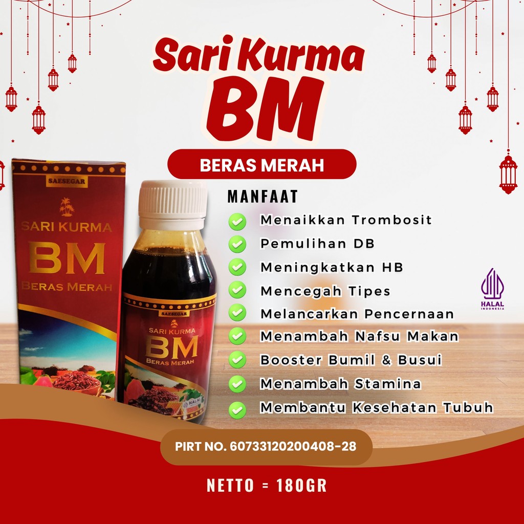 

Sari Kurma BM Beras Merah 180gr Menaikkan Trombosit DB / Tipes Menambah Nafsu Makan