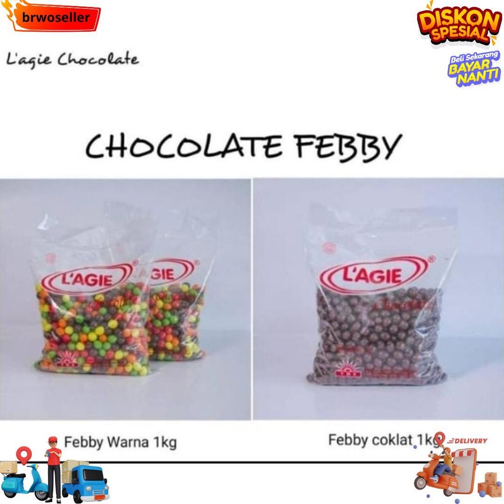 

L'Agie Febby Warna Warni Coklat Isi Kacang [1Kg] / Febby Peanut Warna Warni / Lagie / Lagi'E / Coklat / Cokelat / Parcel Lebaran / Hampers Lebaran / Kue Lebaran D Gratis Ongkir