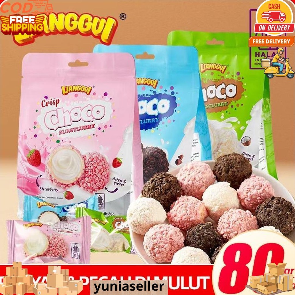 

[Halal] Lianggui Crisp Choco Coconut/ Strawberry/ Choco & Milk Burstlurry Crispy & Sweet Wafer Bulat Salut Chocolate Cones Cones Chocolates Flavour Wafer Roll Ice Cream Ice Cones Wafer Oatmeal Oatmeal Crispy Taste Original & Chocolate FlavourKue Lebaran D