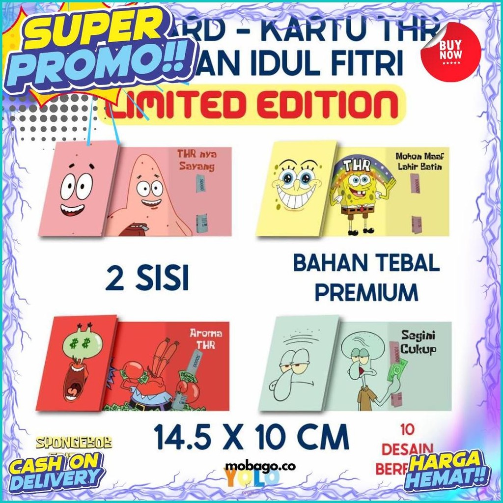 

Amplop Kartu Thr / Thr Card / Kartu Amplop Lebaran Idul Fitri / Kartu Amplop Lucu / Kartu Amplop Viral Spongebob Edisi (Limited Edition) Promo