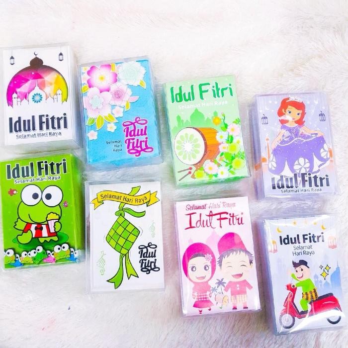 

New! Paket 10Box X 50pcs amplop Amplop Lebaran ampau hari raya Idul fitri kemasan Box mika kotak = 500lembar Amplop - 10box motif islami 500lembar Lebaran