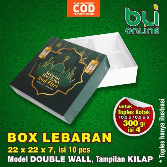 

New! Termurah! Box Lebaran 22x22x7 isi 10pcs / Hampers Lebaran / Kardus Kue Kering / Dus Idul Fitri Lebaran