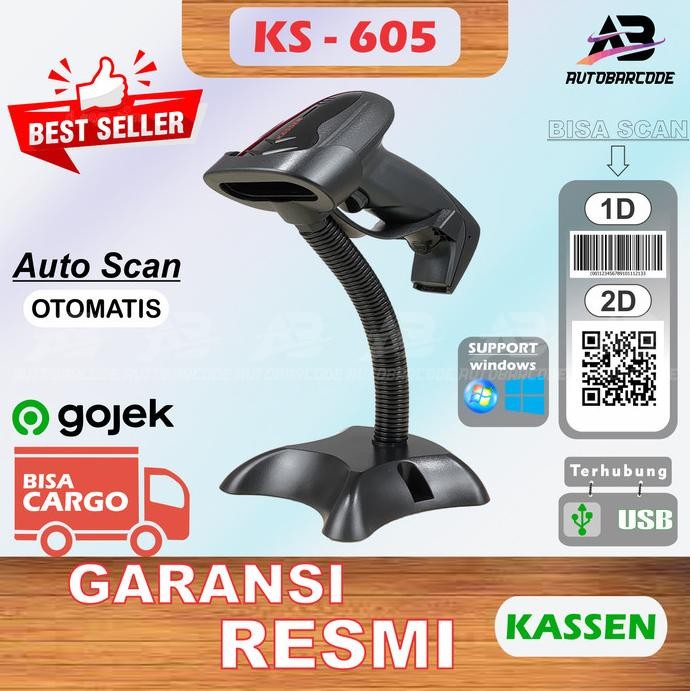 BEBAS ONGKIR - Scanner Barcode Kassen KS605 / KS 605 Usb QR Code