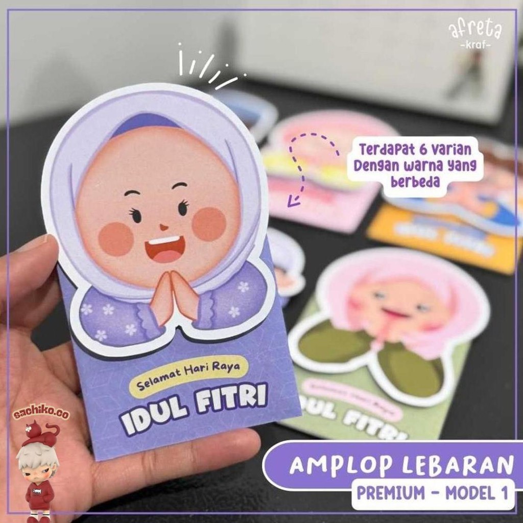

(6 Pcs) Premium 1 Afreta Kraf Amplop Lebaran 3D 2025 - Amplop Idul Fitri 2025 Kilat