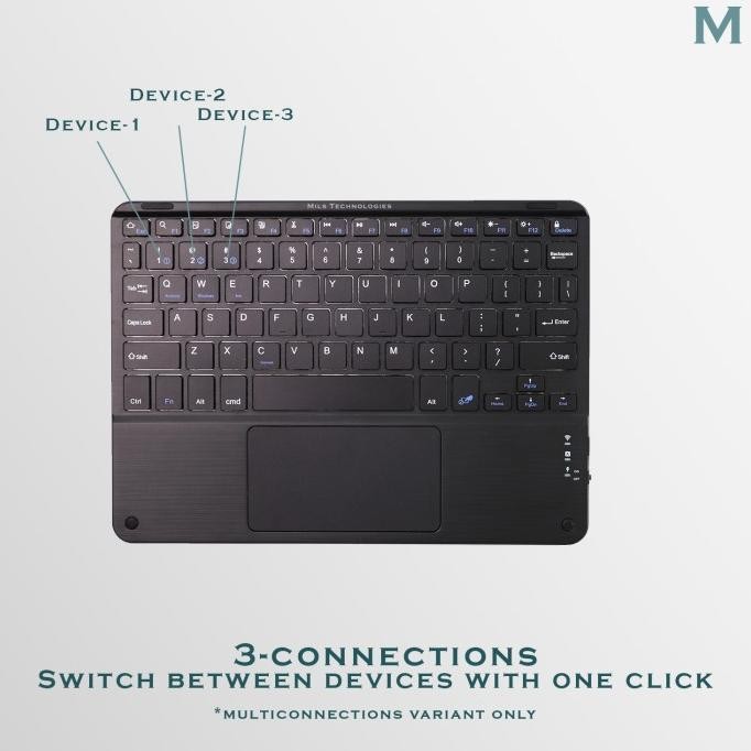 MILS TOUCHPAD BLUETOOTH KEYBOARD 7 10 12 INCH FOR IPAD HUAWEI SAMSUNG