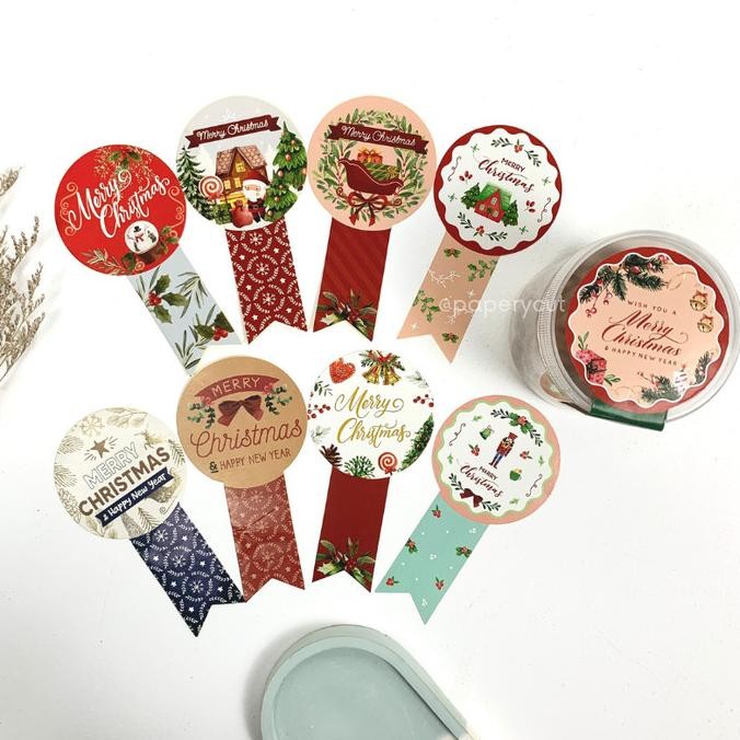 

] Sticker Ribbon Natal / Christmas 7,5 x 14 cm