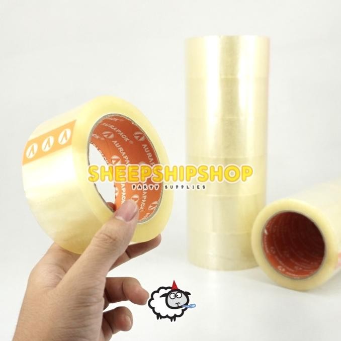 

}}}}}}] Lakban Bening 48mm 2inch Aurapack Tape 90yard/Isolatip/Selotip/Isolasi