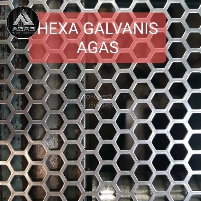 Plat Lubang Hexagonal Galvanis