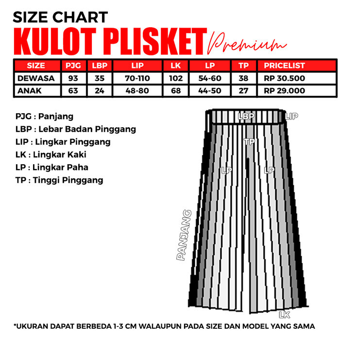 POTONGAN HARGA ROK KULOT PLISKET / ROK WANITA / CELANA KULOT REMPEL PANJANG MUSLIMAN SHJ2