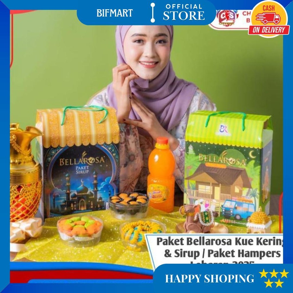 

Paket Kue Kering & Sirup Bellarosa Lebaran / Parcel Lebaran Bellarosa /Hampers Kue Kering Coklat Ramadhan / Paket Hari Raya Lebaran Hampers Bellarosa 2025 D Gratis Ongkir