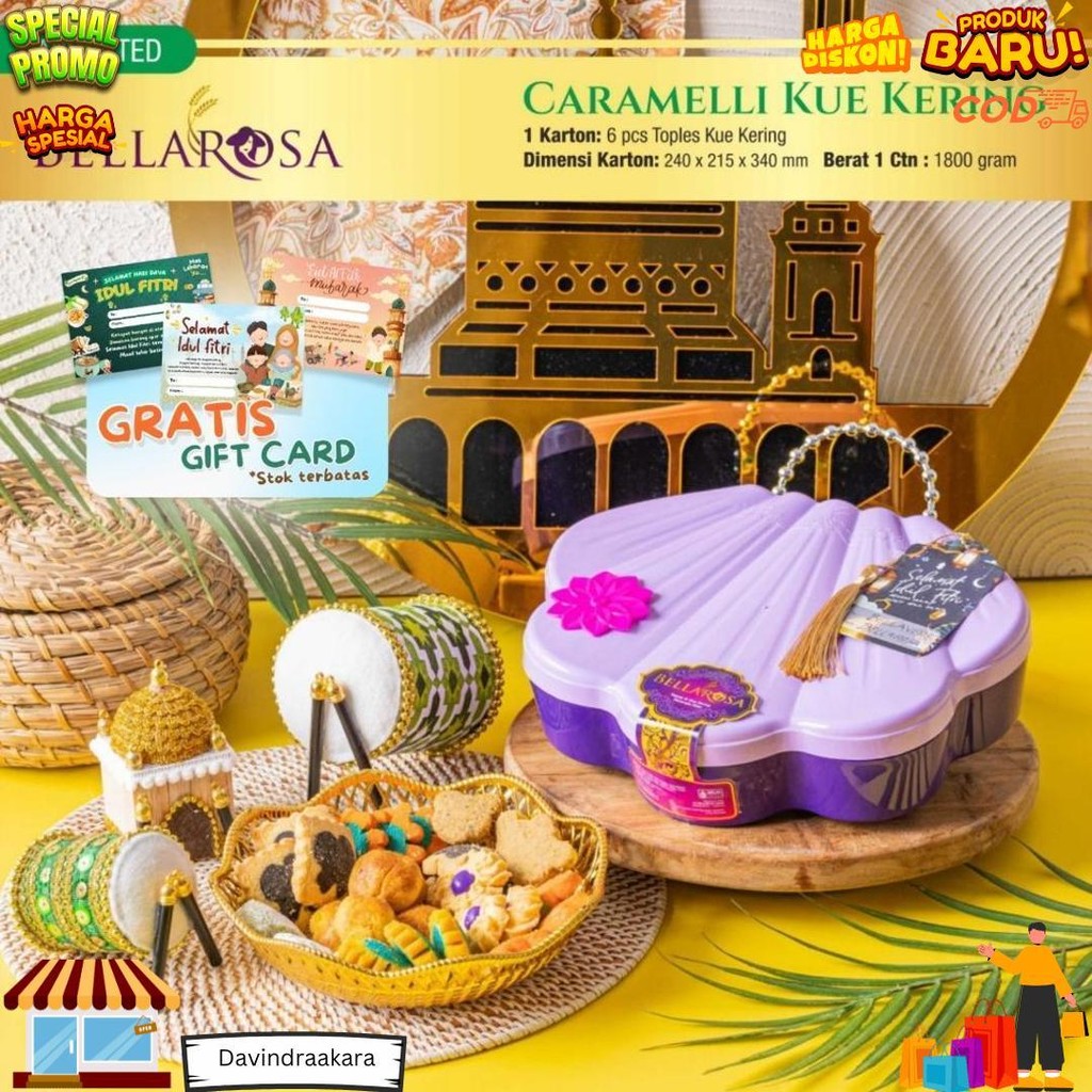 

Paket Kue Kering Bellarosa Mawar Coklat Kurma / Aneka Kue Coklat Lebaran Tahun 2025 / Hampers Lebaran D Cod