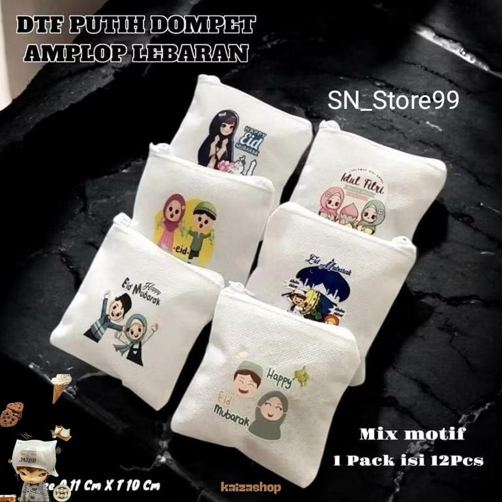 

(Isi 12Pcs) Dompet Amplop / Angpao Putih Resleting Lebaran Idul Fitri Kilat
