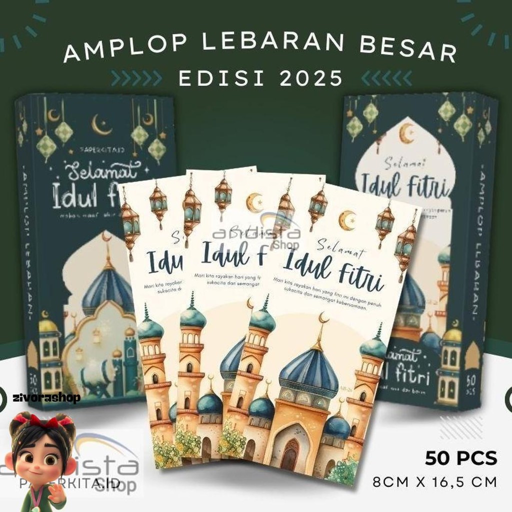 

Amplop Lebaran Idul Fitri 2025 Ukuran Besar Uang Tanpa Lipat, Box Isi 50Pcs Kwalitas Premium Cod