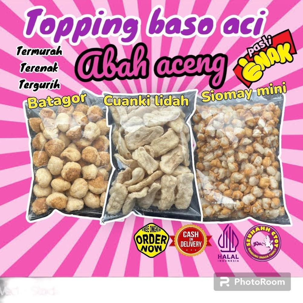 

Toping Baso Aci Cuanki Lidah 50 pcs Batagor Kering 50 pcs, Siomay mini 500 gr