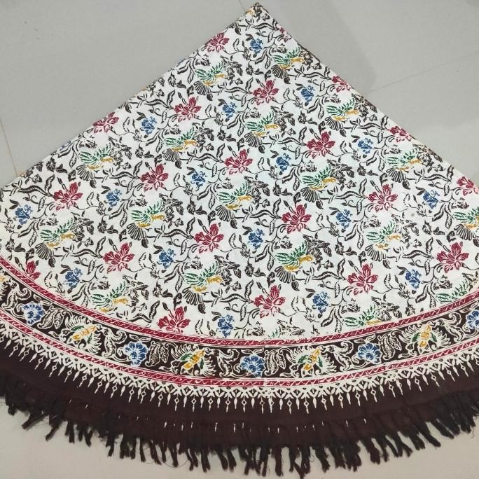 Taplak Meja Makan Bulat 6 Kursi