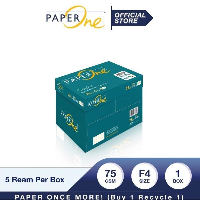 

PaperOne Kertas F4 75gr Copier 1 Box (2500 lembar) Kertas HVS B2B