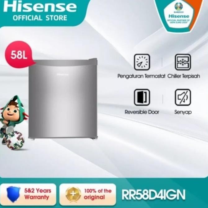 HISENSE Kulkas portable mini HISENSE Mini Bar HOTEL 42L RR60D4IGN