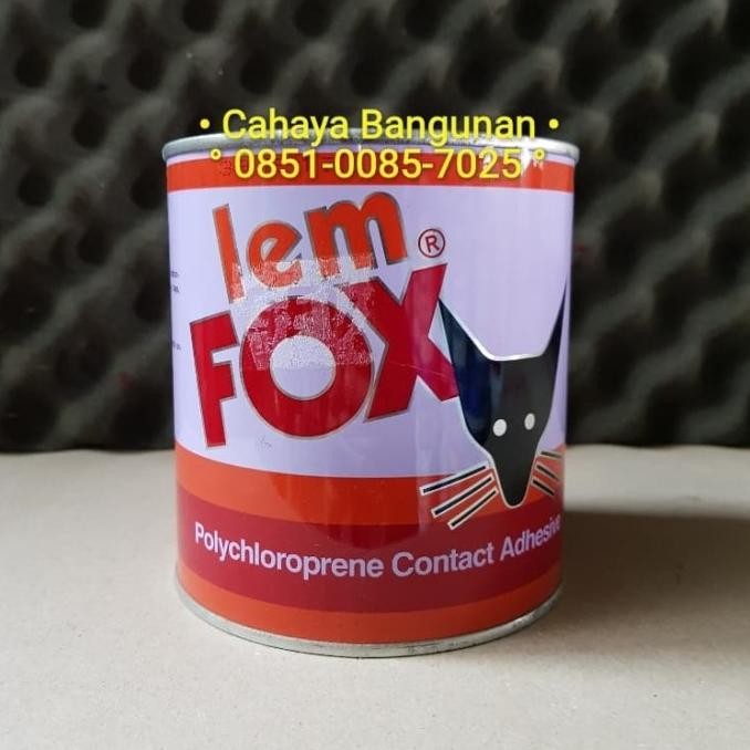 LEM FOX Kuning Kaleng 600G 600 G Gr Lem Kayu Karet Kulit Hpl Bkn Aibon