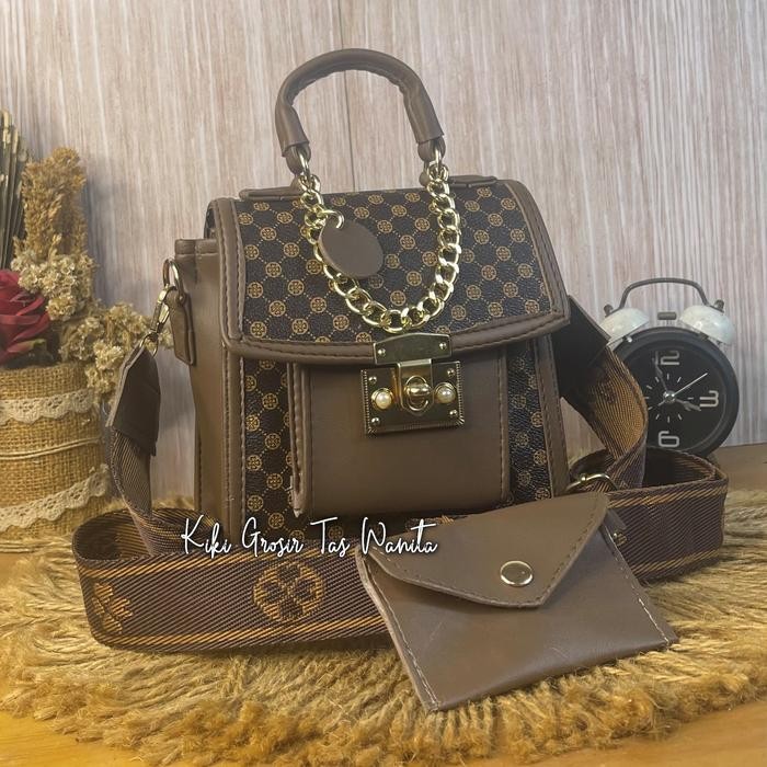 TAS SLINGBAG HP CURVY BARU KULIT MOTIF PREMIUM FREE DOMPET & COVER