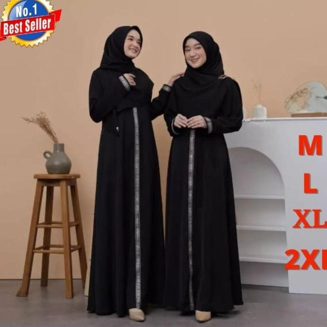 Abaya Hitam Polos Jetblack Turkey Modern Baju Gamis Hitam Polos Wanita TP