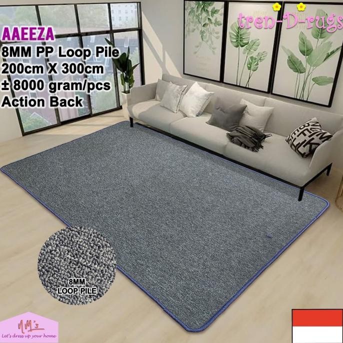 Karpet bulu permadani jumbo alas lantai ruang tamu polos minimalis NMs