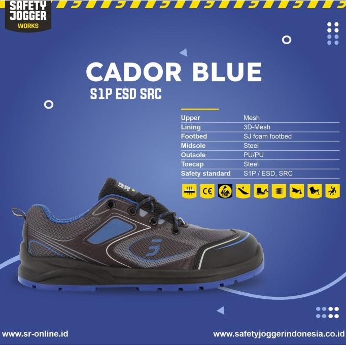 SEPATU SAFETY JOGGER CADOR BLUE S1P ESD SRC Terlaris