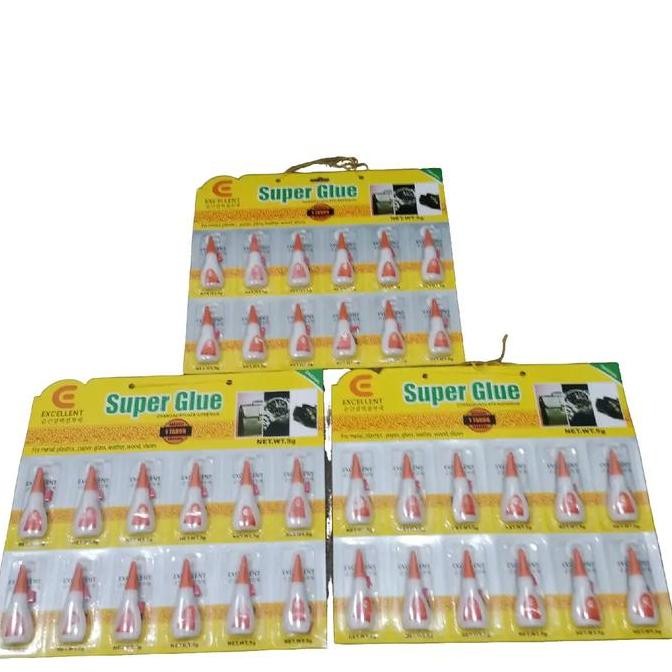 

lem super glue 3lembar isi 36pcs botol