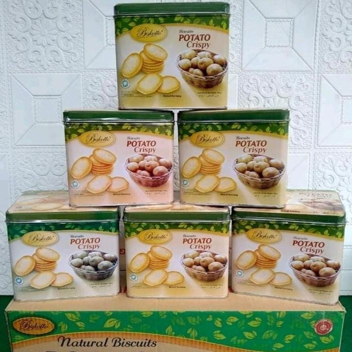 

biskuit potato crispy 400 gram dapat 4 kaleng exp 2026