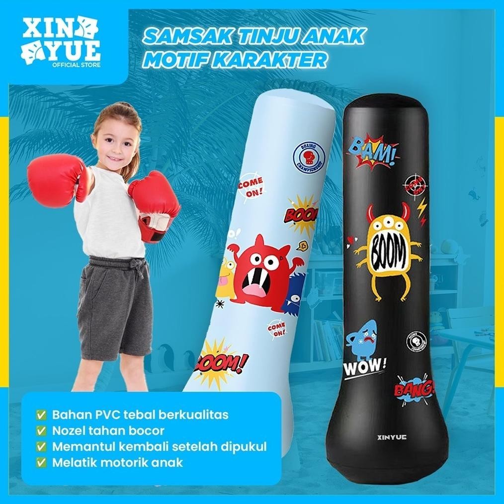 gfd-12 Xin Yue Standing Boxing Ball Samsak Tinju Anak Inflatable Samsak Angin Training Target Materi