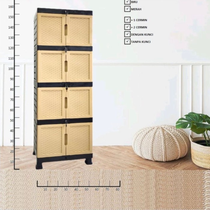 LEMARI PLASTIK GUNPLAS 3SS KUNCI / 4 SS KUNCI