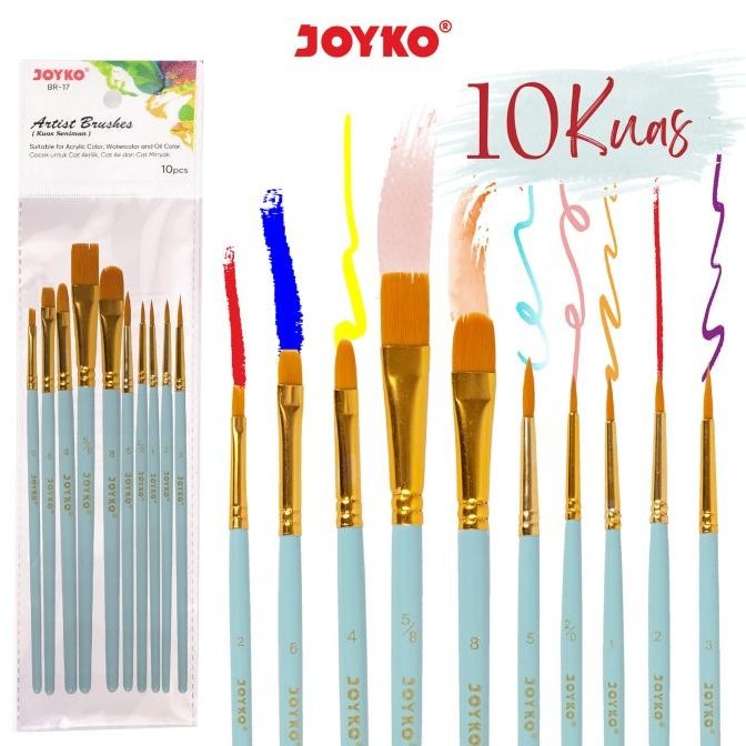 

Joyko Brush SET Acrylic / SET Kuas Lukis Cat Air Akrilik Poster BR-17