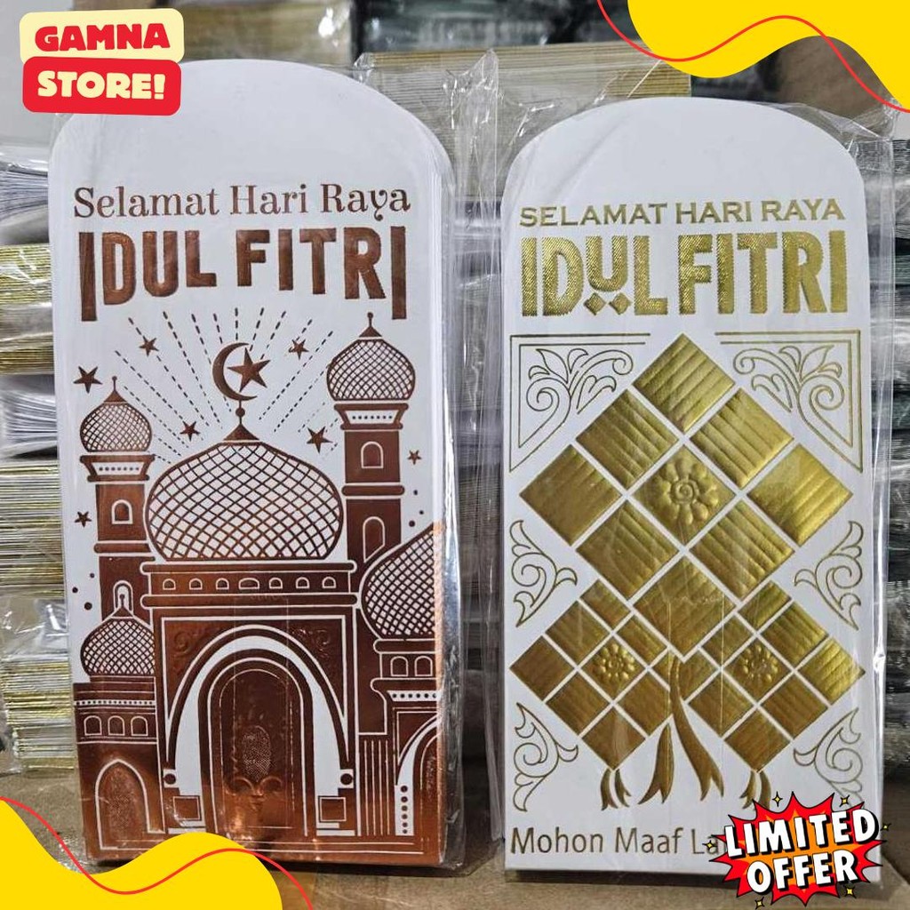 

Bellino - Grosir 1Pak Isi 50 Lembar Amplop Poli Lebaran Ukuran Sedang L Exclusive Mewah Premium Angpau Lebaran Thr Diskon
