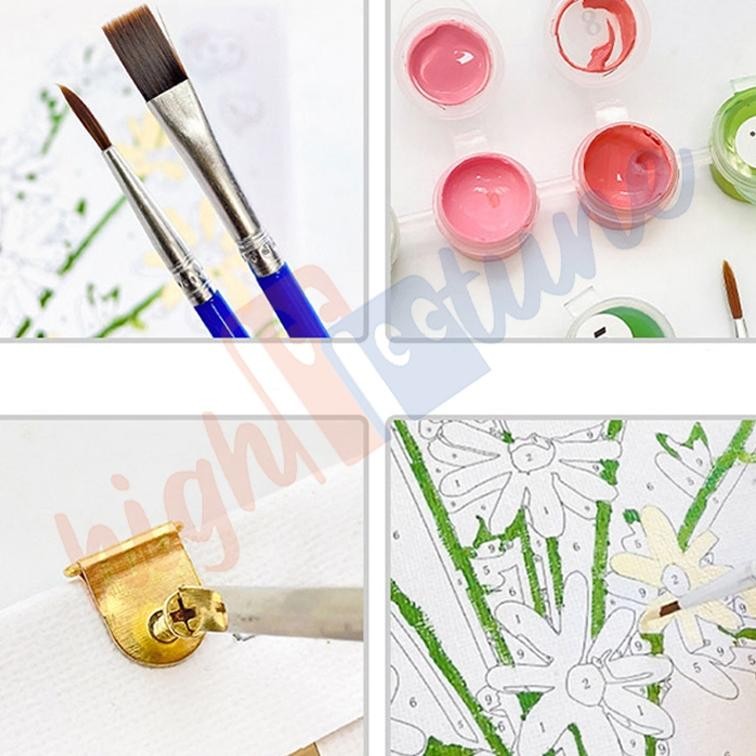 

h-4 Hightune Paint By Number 20x20/30x40cm Lukisan Kanvas DIY Digital Painting Kit With Kanvas Murah