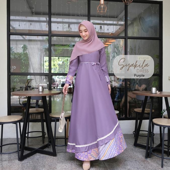 BEST SELLER KUPNAD GAMIS KATUN TOYOBO BATIK - SYAKILA DRESS PURPLE