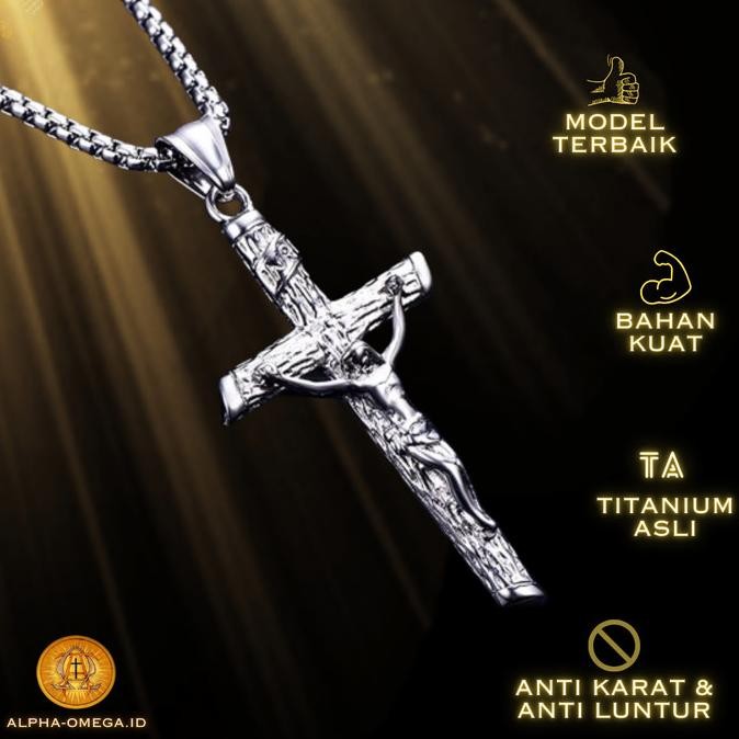 Kalung Salib Yesus Titanium | Aksesoris Rohani Katolik