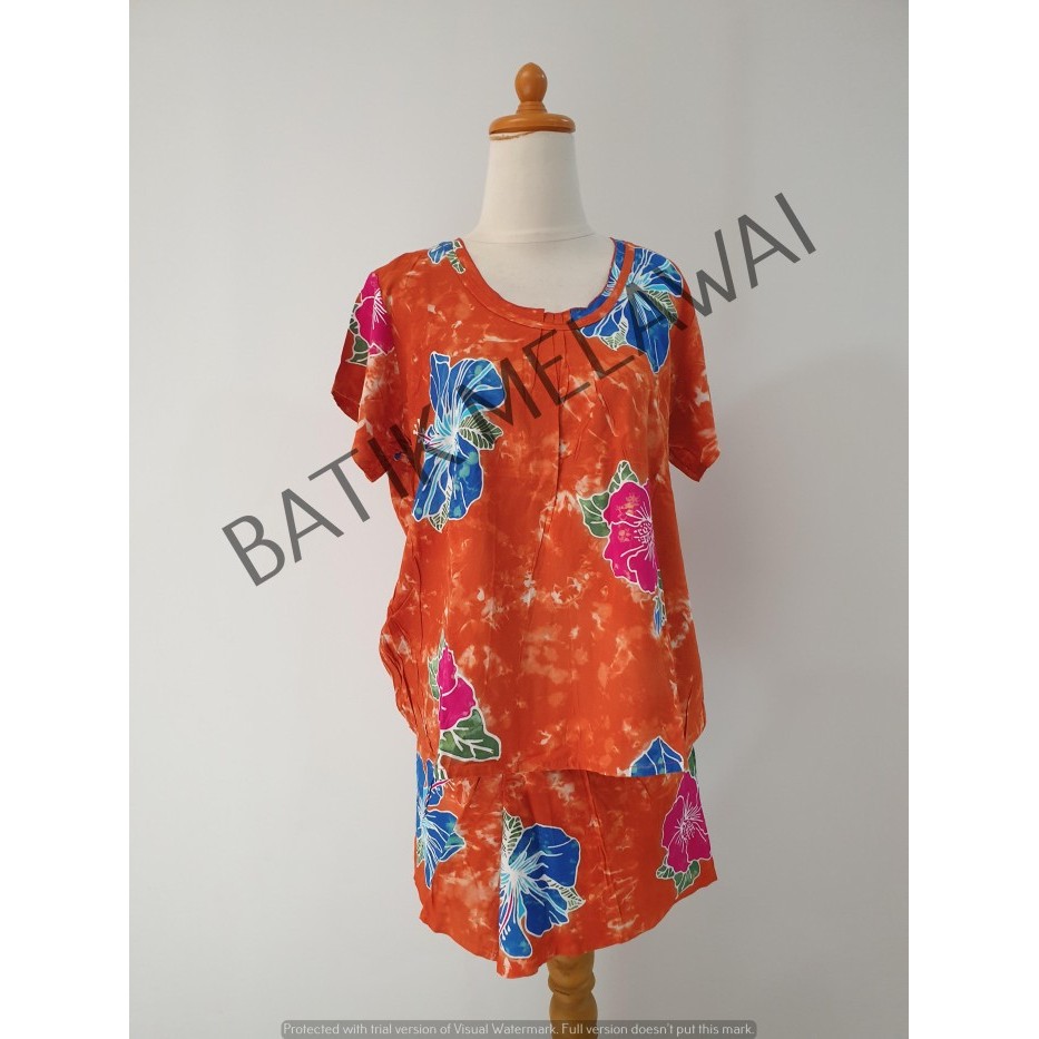 Setelan Batik PREMIUM SUNAN ORI celana pendek tangan pendek Rempel