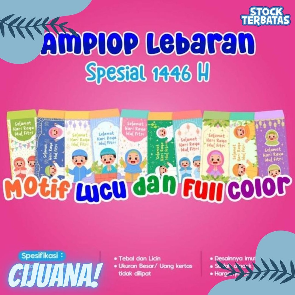 

Ready Amplop Lebaran Edisi 2025 1 Paket Isi 50 Pcs Iska Media Utama - Amplop Lebaran Lucu - Amplop Lebaran Murah - Desain Unik - Uang Terlaris! Produk Ini Banyak Dicari