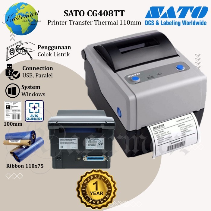TERBARU - BARCODE PRINTER SATO CG-408TT / CG 408 - PRINTER BARCODE SATO CG408 TT