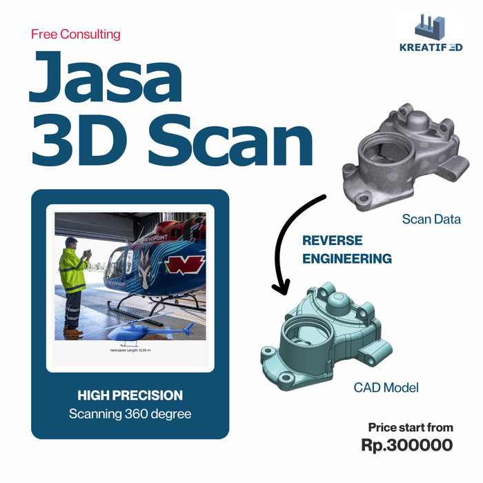 Jasa 3D Scan / Reverse Engineering / 3D Modeling