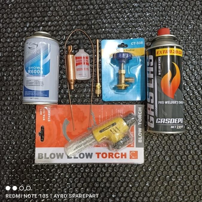 Paket pengisian freon kulkas R600 komplit