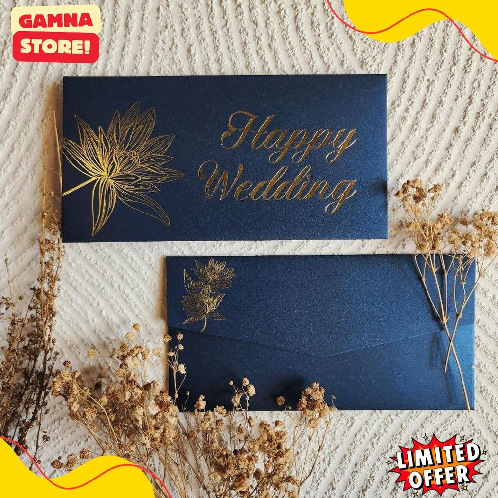 

Amplop Uang Horizontal Besar 9.5X18.5Cm Happy Wedding Congratulations / Angpao Selamat Bahan Fancy Jasmine / Angpau Wedding / Angpau Congratulations (Isi 10 Pcs) Terlaris! Produk Ini Banyak Dicari