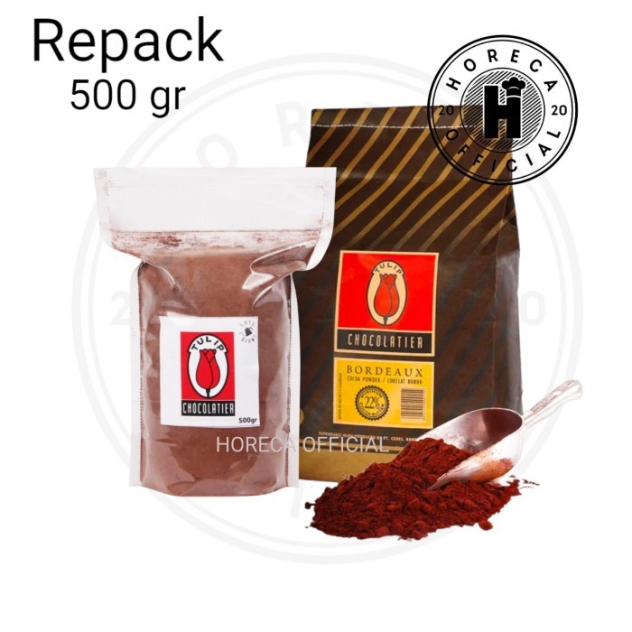 

TULIP BORDEAUX PURE DARK COCOA POWDER REPACK / COKLAT BUBUK 500 GRAM