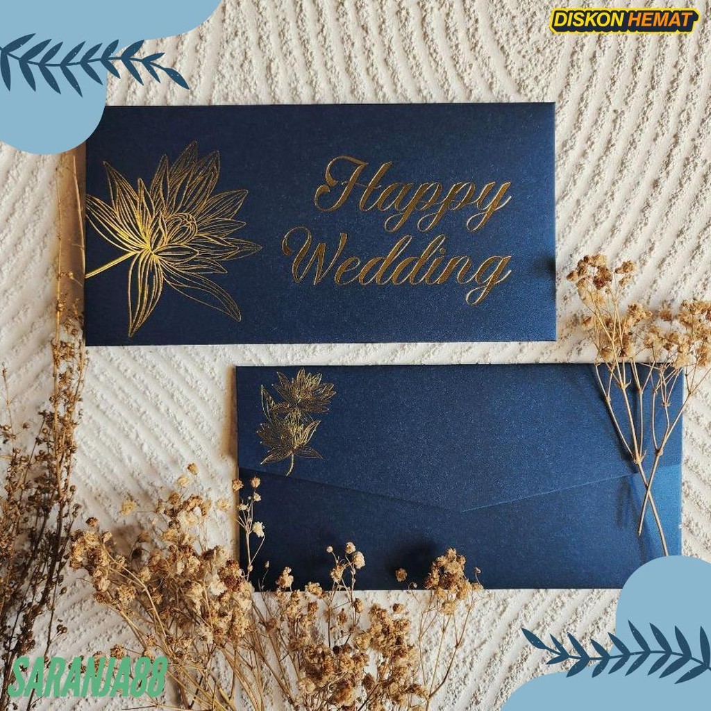 

Amplop Uang Horizontal Besar 9.5X18.5Cm Happy Wedding Congratulations / Angpao Selamat Bahan Fancy Jasmine / Angpau Wedding / Angpau Congratulations (Isi 10 Pcs) Diskon Setengah Harga